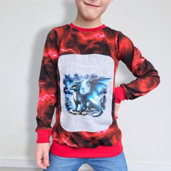 Preview: Bügelbild Sturmdrache blau