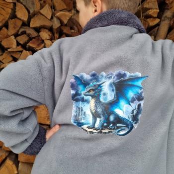 Preview: Bügelbild Sturmdrache blau