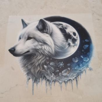 Bügelbild Arctic Moon Wolf