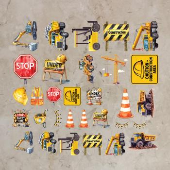 Bügelbild-Bundle Baustellen-Minis