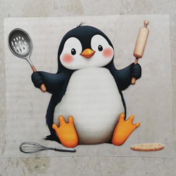 Bügelbild Küchenhelfer Pinguin