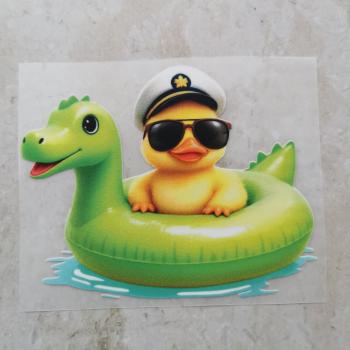 Bügelbild Ente im Schwimmring