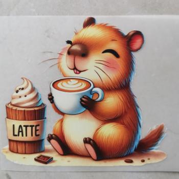 Bügelbild Capybara mit Milchkaffee