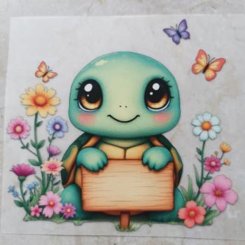 Bügelbild Schildkröte mit Schild