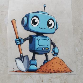Bügelbild Bauroboter Sand