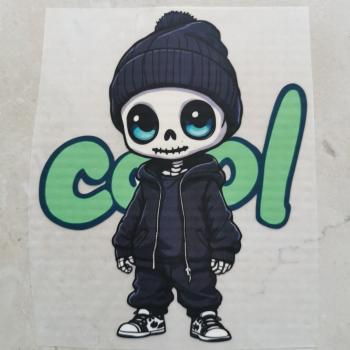 Bügelbild cool Skull Mütze