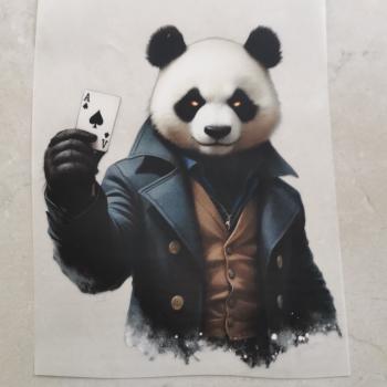 Bügelbild Panda cool Karte