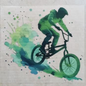 Bügelbild Biker grün