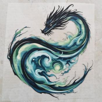 Bügelbild Drache geschwungen