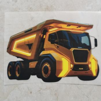 Bügelbild futuristischer Kipper hell