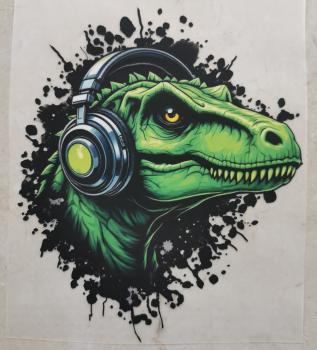 Bügelbild Splashdino grün