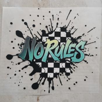 Bügelbild Grafittisplash No Rules