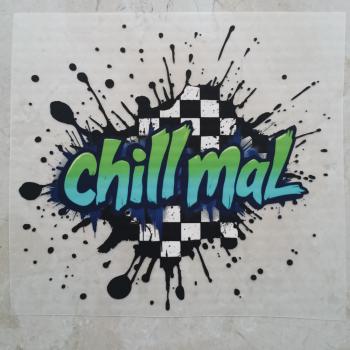 Bügelbild Grafittisplash Chill mal