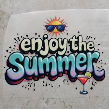 Bügelbild Schriftzug Enjoy the summer Sonne