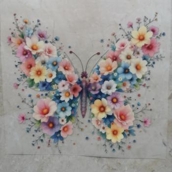Bügelbild Blumenschmetterling