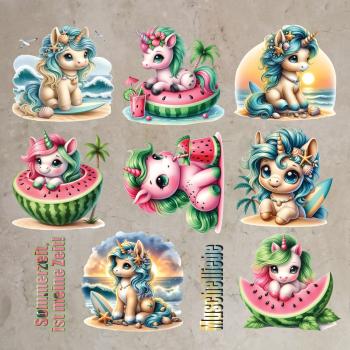 Bügelbild-Bundle Melonen- und Beacheinhörner