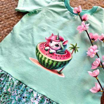 Bügelbild Meloneneinhorn in Melone