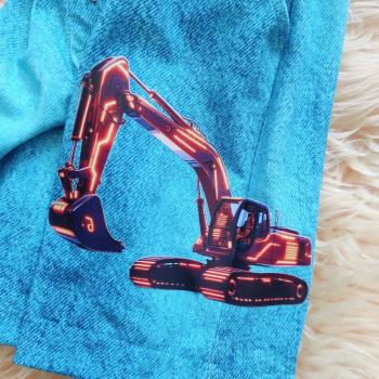 Bügelbild futuristischer Bagger orange