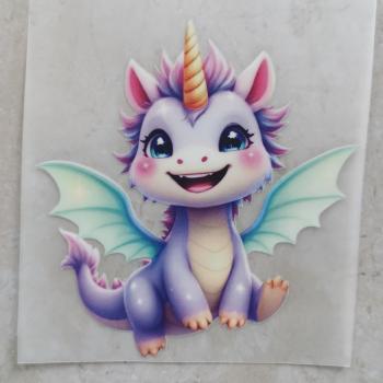 Bügelbild Einhorndrache fliegend