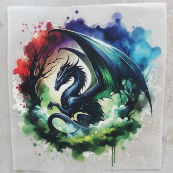 Bügelbild mystischer Drache bunt