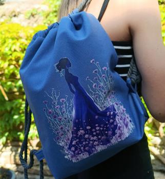 Preview: Bügelbild Blumenfrau lila