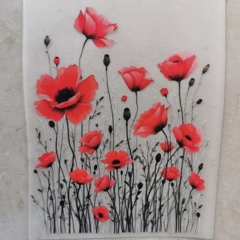 Bügelbild Mohnblumen