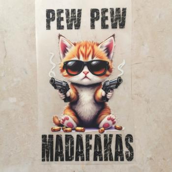Bügelbild Pew-Pew Katze