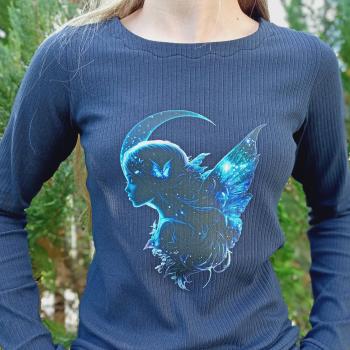 Preview: Bügelbild türkisfarbene Mondfee