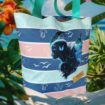 Preview: Bügelbild türkisfarbene Mondfee