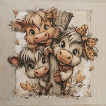 Bügelbild Kuhtrio hell