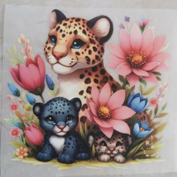 Bügelbild Geparden-Mama