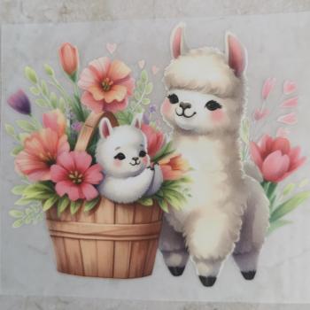 Bügelbild Lama-Mama