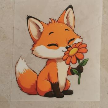 Bügelbild Fuchs beim Schnuppern