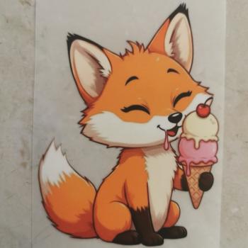 Bügelbild Fuchs mit Eis