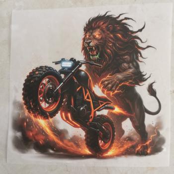Bügelbild Motor-Animal Löwe