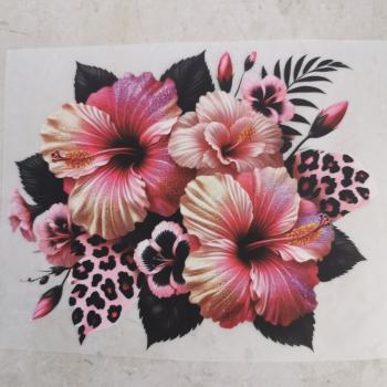 Bügelbild Hibiskus Leo hell