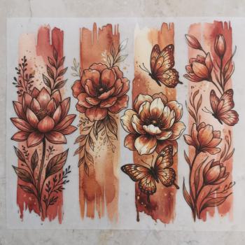 Bügelbild Blumenmotiv Vintage