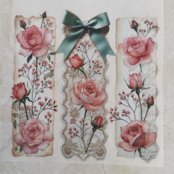 Bügelbild Blumenmotiv mit Spitze