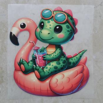 Bügelbild Sommerdino Flamingo