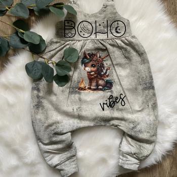 Bügelbild süßes Boho-Einhorn sitzend Muster