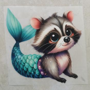 Bügelbild Mermaid-Waschbär