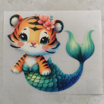 Bügelbild Mermaid-Tiger