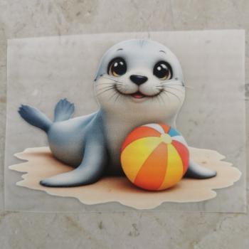 Bügelbild Sommer-Robbe mit Ball