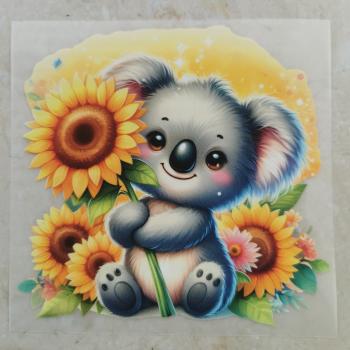 Bügelbild Sonnenblumen-Koala