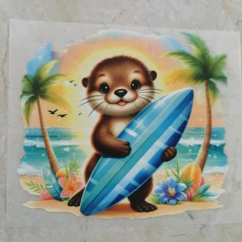Bügelbild Surfer-Otter