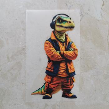 Bügelbild Cool Dino orange