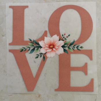 Bügelbild Love rose