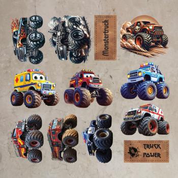 Bügelbild-Bundle Monstertrucks