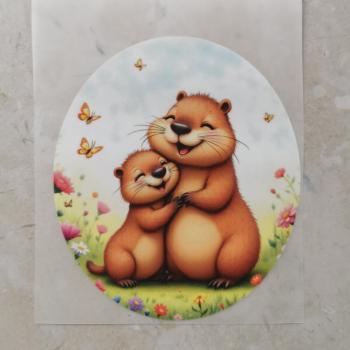 Bügelbild Capybaras kuschelnd
