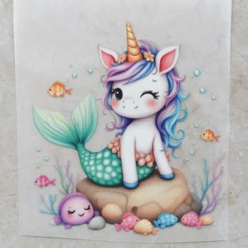 Bügelbild Mermaid-Unicorn auf Stein